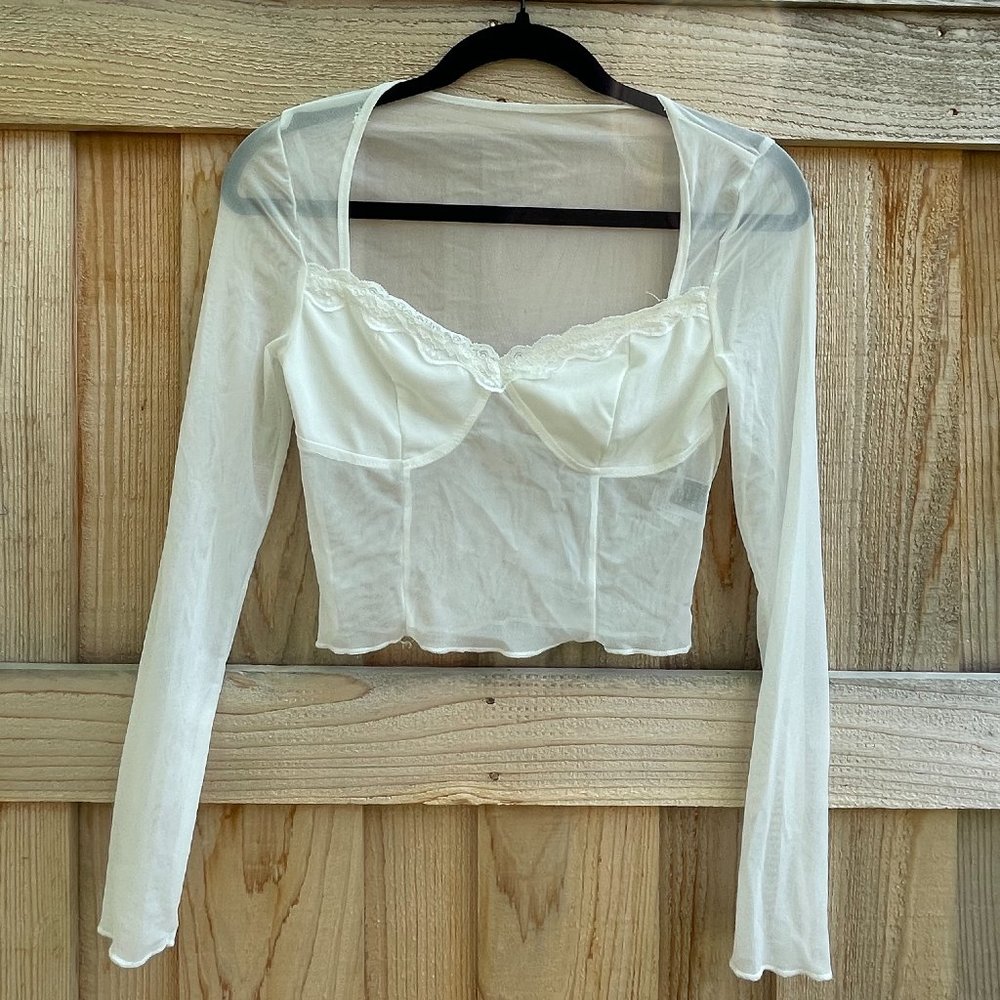 SHEIN Mesh Longsleeve Top